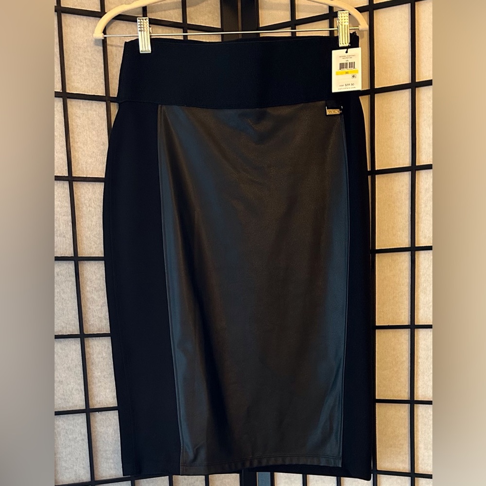 NWT Calvin Klein Faux Leather Skirt